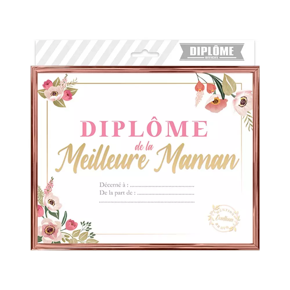 Les Trésors De Lily Cadre Diplôme De La 'Meilleure Maman' Multicolore 25x20 Cm [A3442]