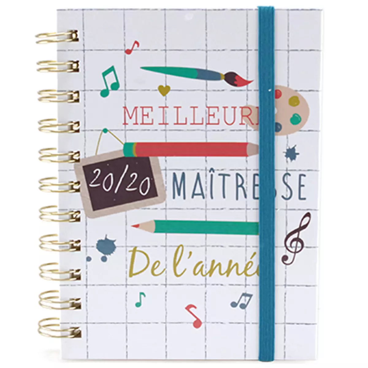les trésors de lily Carnet à spirales A6 'Maîtresse' multicolore (Meilleure Maîtresse de l'année 20/20) 15x11 cm [A0211]