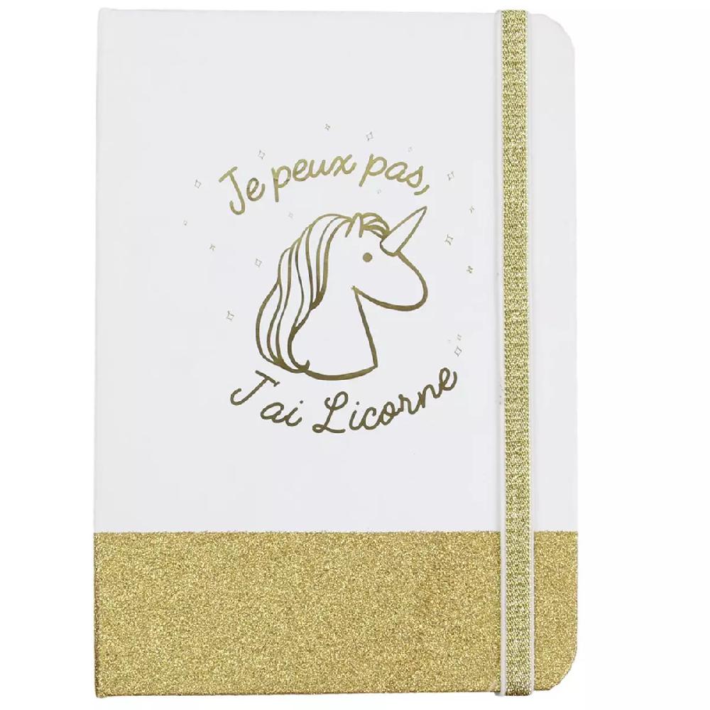 les trésors de lily Carnet A5 'Licorne My Unicorn' blanc doré (Je peux pas j'ai Licorne) 21x15 cm [Q3621]
