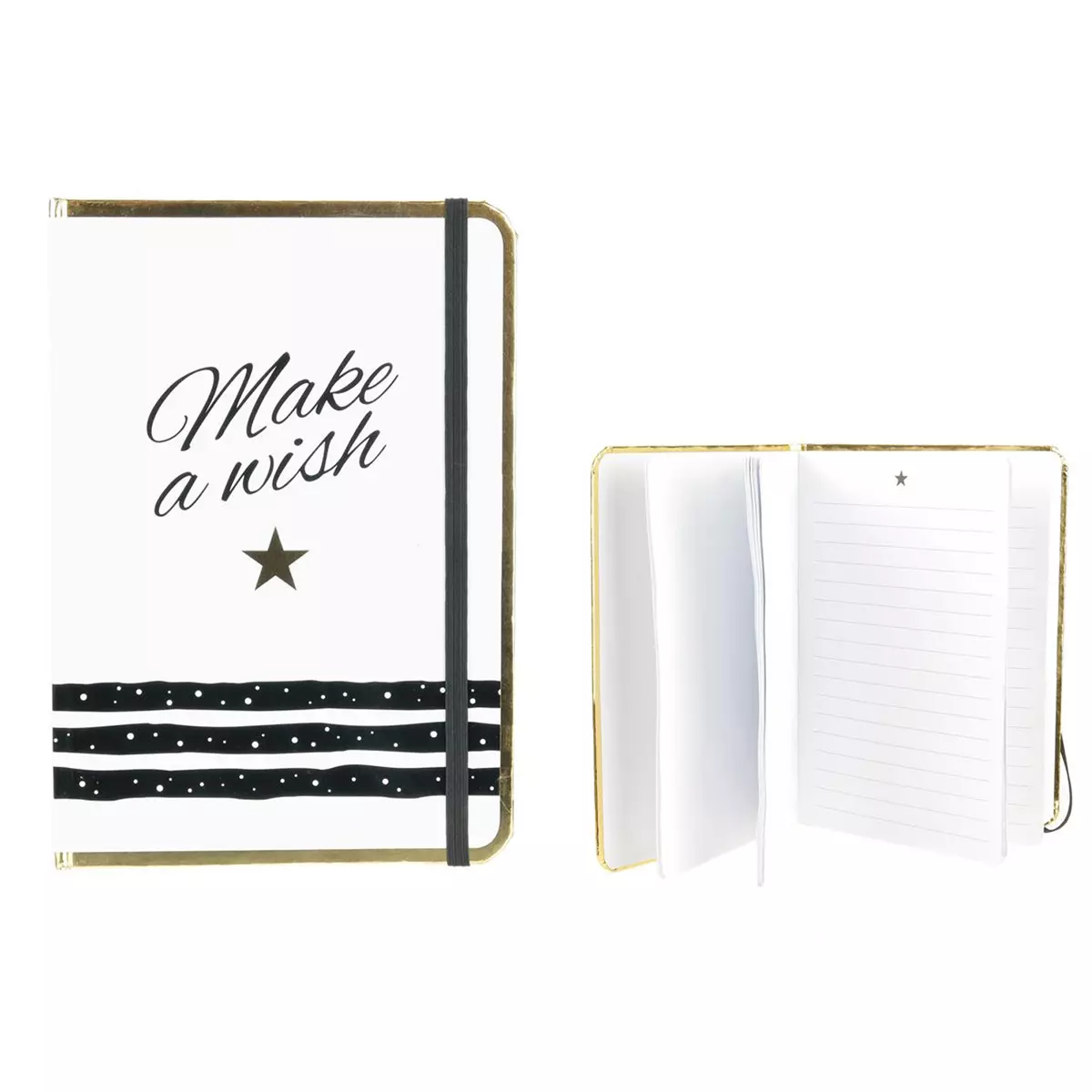 les trésors de lily Carnet A5 'Messages' blanc doré (Make a wish) 21x148 cm [Q3849]