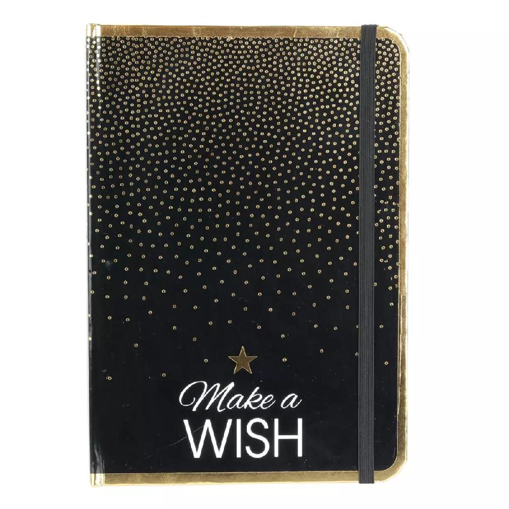 les trésors de lily Carnet A5 'Messages' noir doré (Make a wish) 21x148 cm [Q3851]