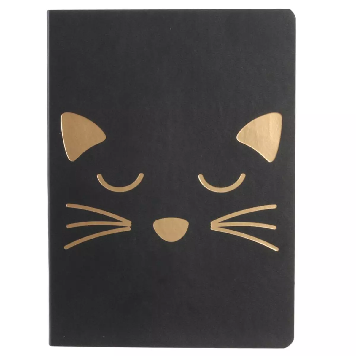 les trésors de lily Carnet A6 'Chats' noir doré ('La vraie star c'est le chat') 15x115x05 cm [Q5434]