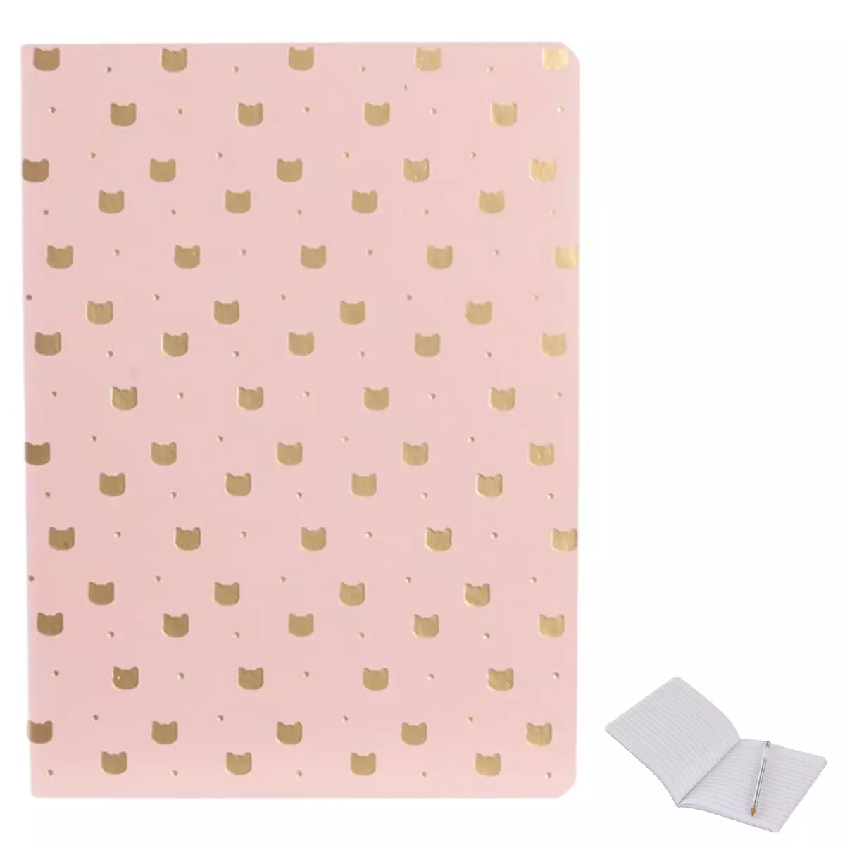 Les Trésors De Lily Carnet A6 'Chats' Rose Doré 15x115x05 Cm [Q5433]