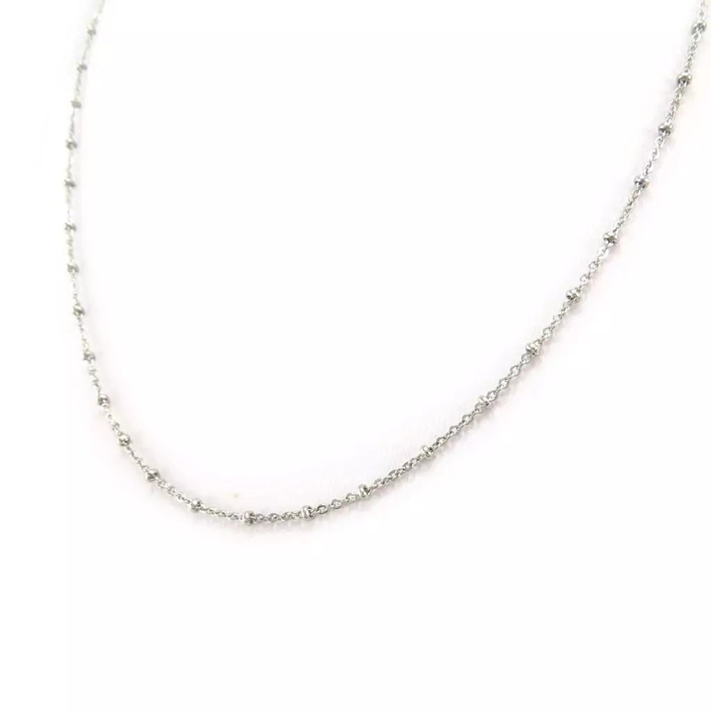 Les Trésors De Lily Chaîne Acier 'Billes' Argenté 45 Cm 2 Mm [K5878]