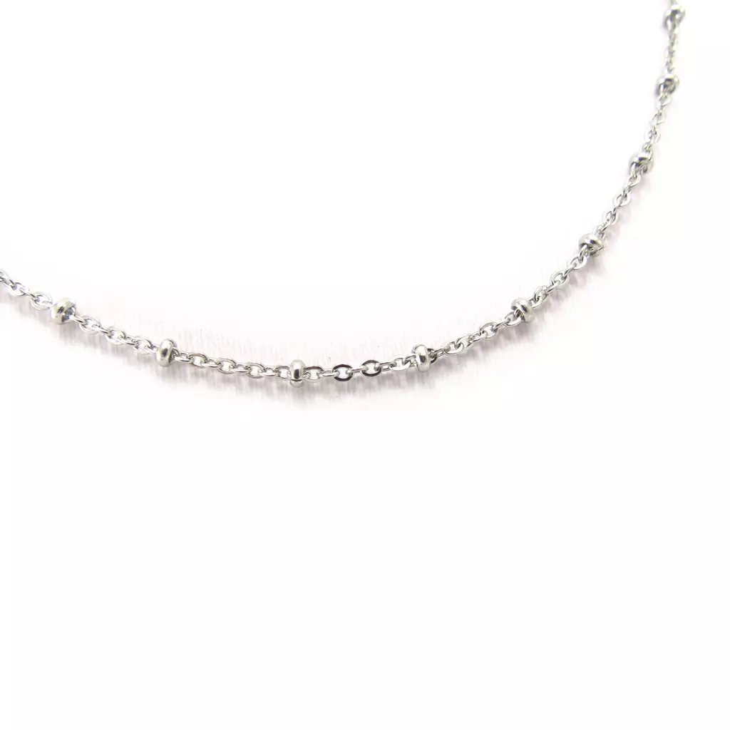 les trésors de lily Chaîne Acier 'Billes' argenté 45 cm 2 mm [K5878]