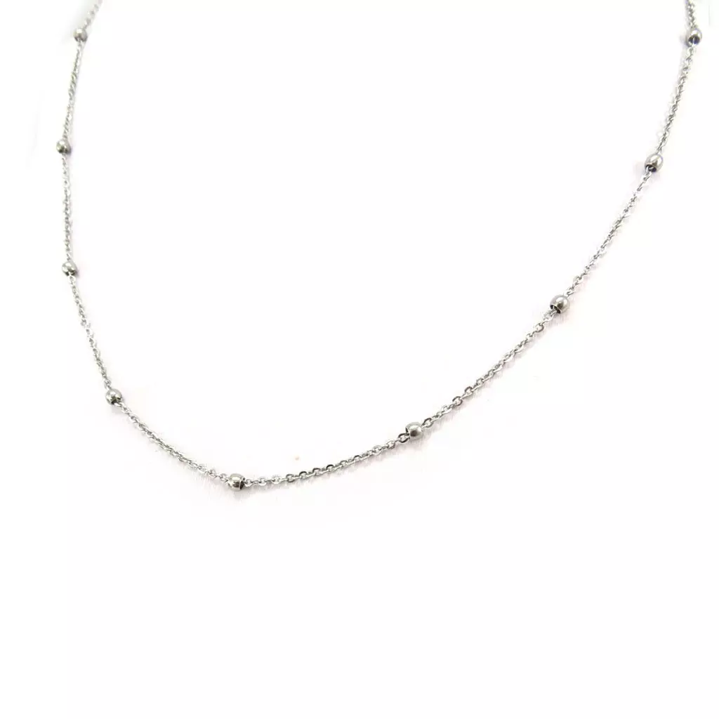 Les Trésors De Lily Chaîne Acier 'Billes' Argenté 45 Cm 4 Mm [K5895]