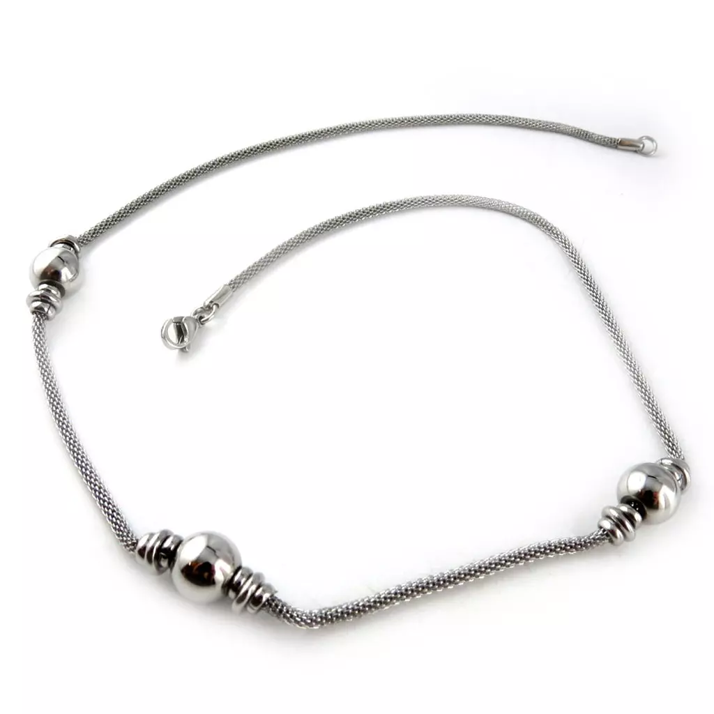 les trésors de lily Chaîne Acier 'Chorégraphie' argenté 50 cm 9 mm [K9369]