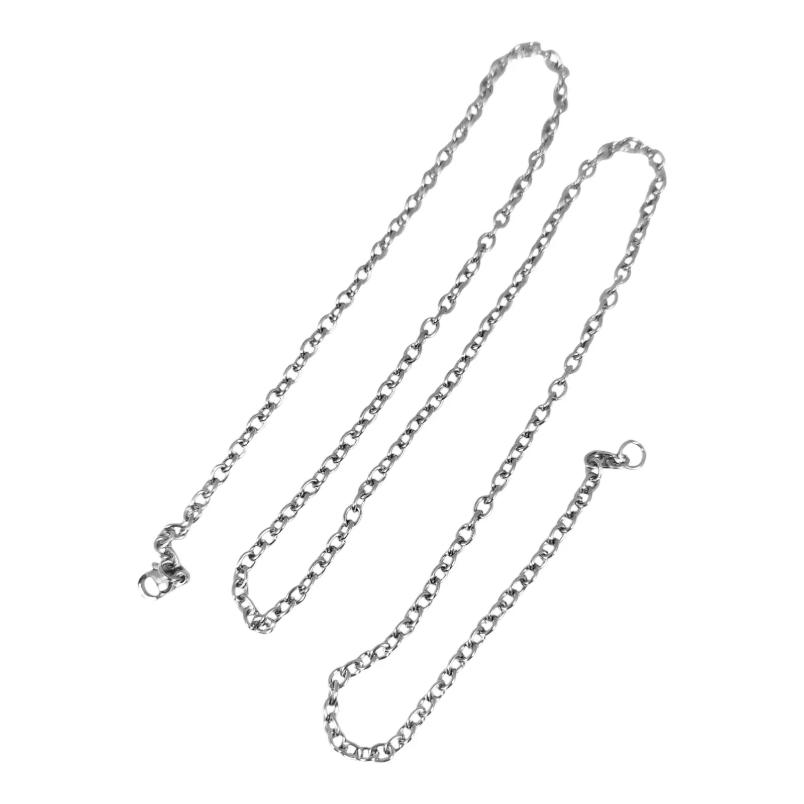 Les Trésors De Lily Chaîne Acier 'Forçat Ronde' Argenté 55 Cm 3 Mm [S1366]