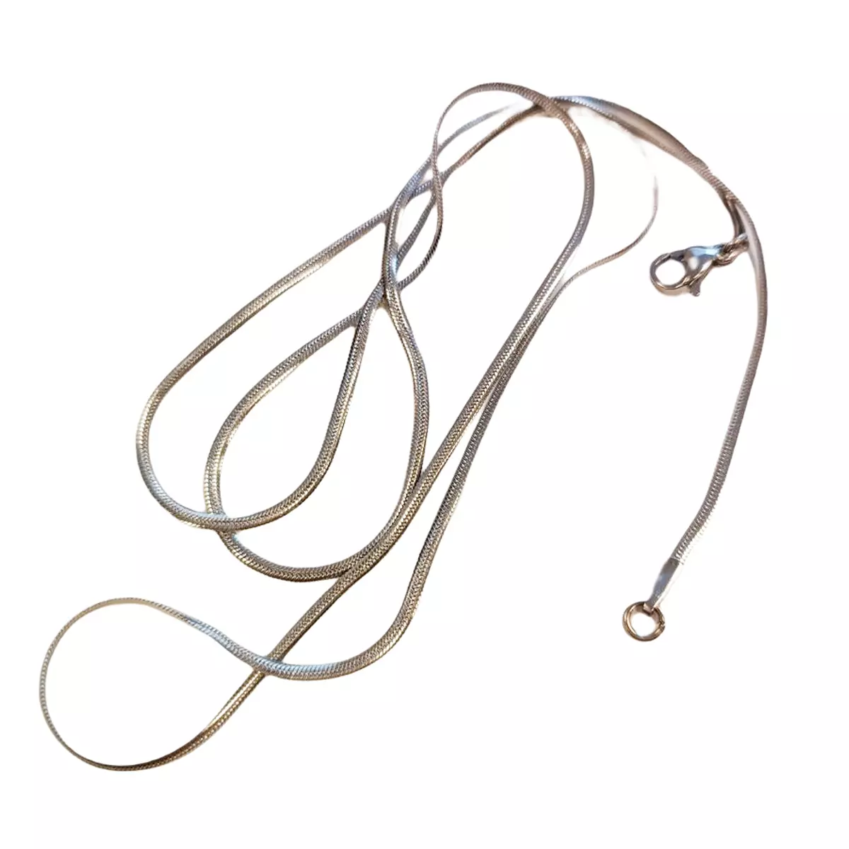 les trésors de lily Chaîne Acier 'Maille Anglaise Diamantée' argenté 60 cm 2 mm [R8078]