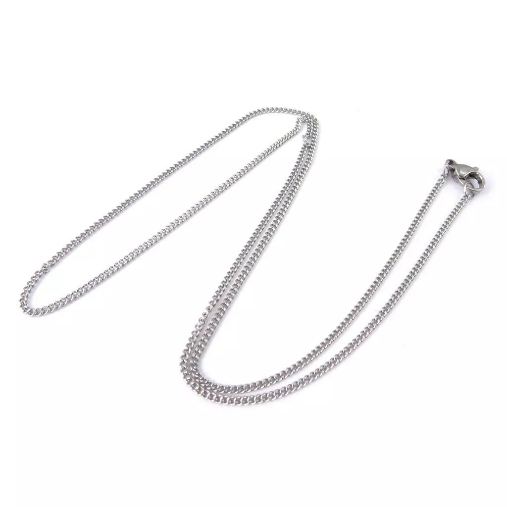 les trésors de lily Chaîne Acier 'Maille Gourmette' argenté 45 cm 1 mm [J9390]