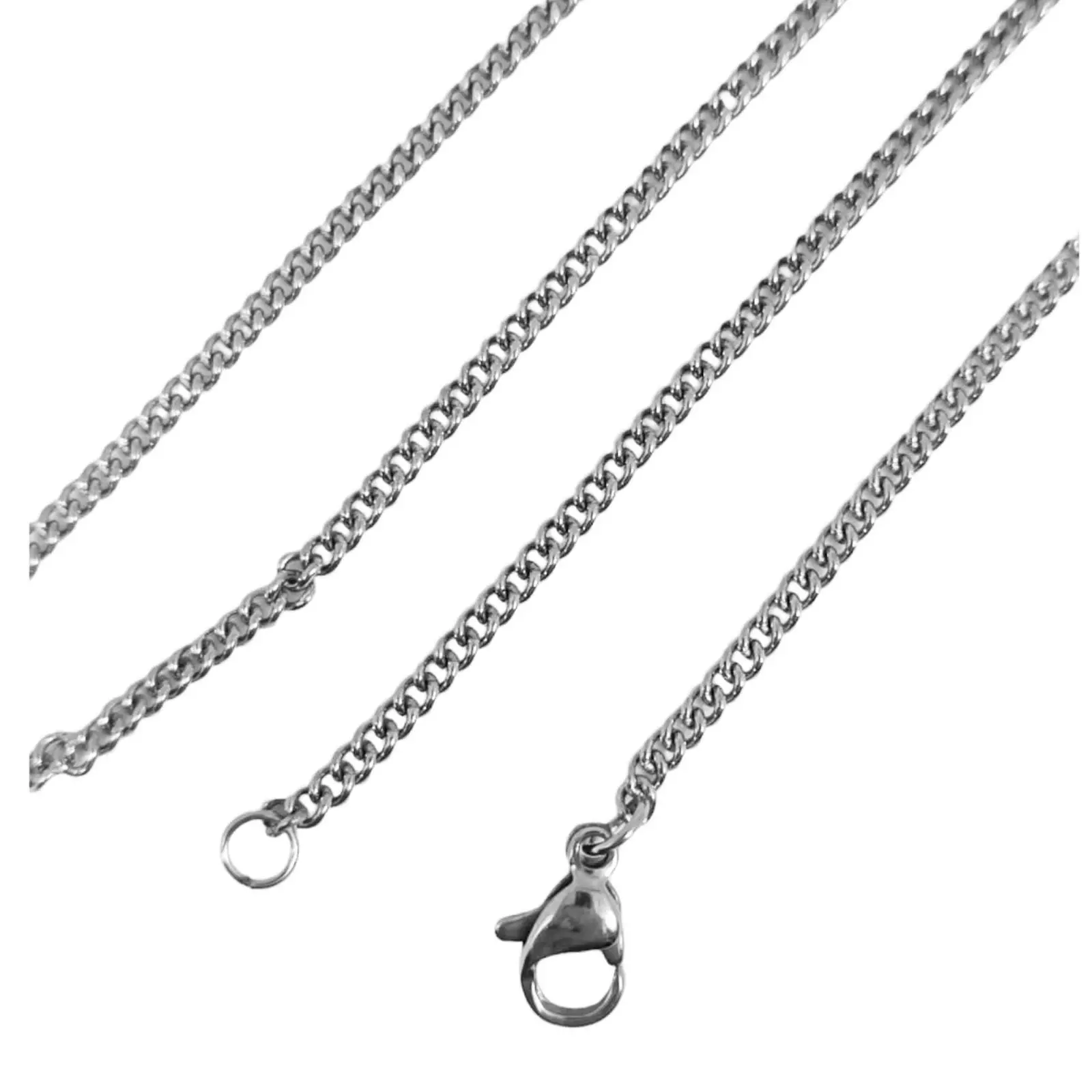 les trésors de lily Chaîne Acier 'Maille Gourmette' argenté 50 cm 2 mm [J9395]