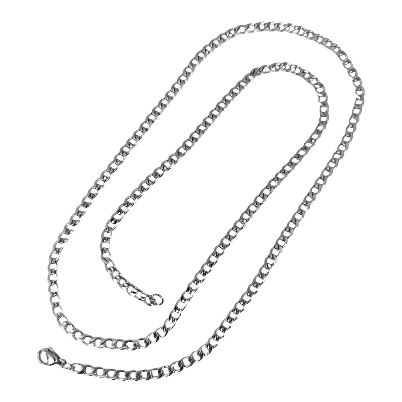 Les Trésors De Lily Chaîne Acier 'Maille Gourmette Cubaine' Argenté 60 Cm 3 Mm [S1362]