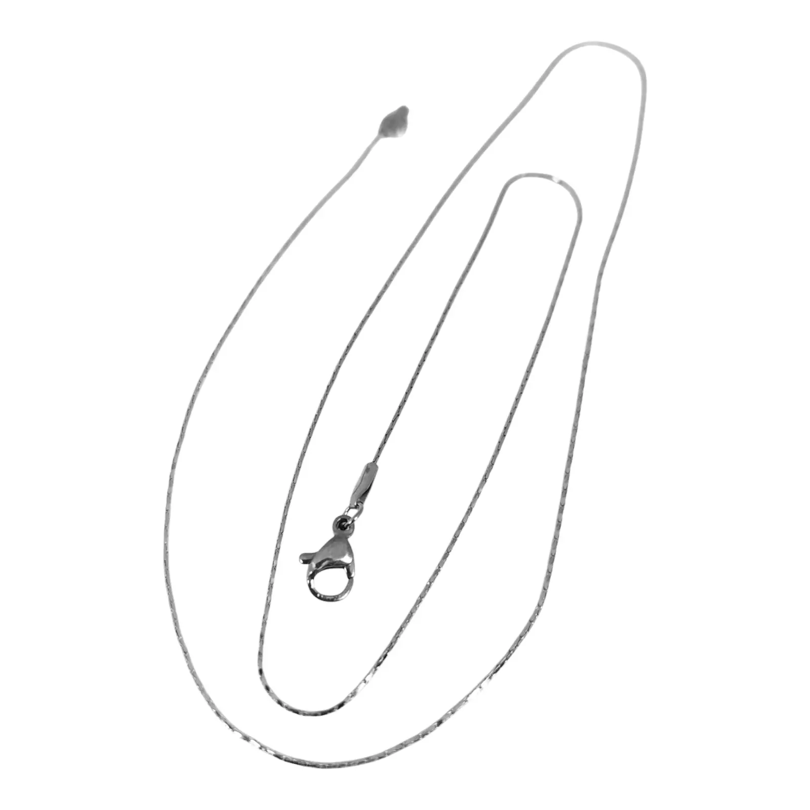 Les Trésors De Lily Chaîne Acier 'Maille Haricot' Argenté 50 Cm 1 Mm [S1365]