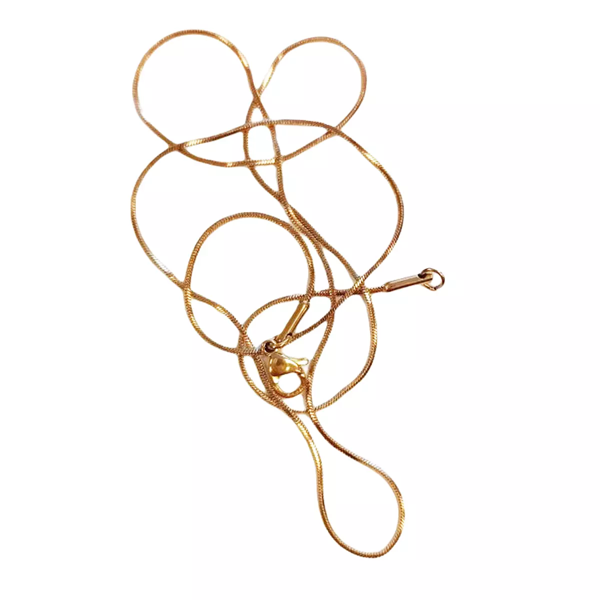 Les Trésors De Lily Chaîne Acier 'Maille Serpent Carrée' Doré 45 Cm 1 Mm [R8077]