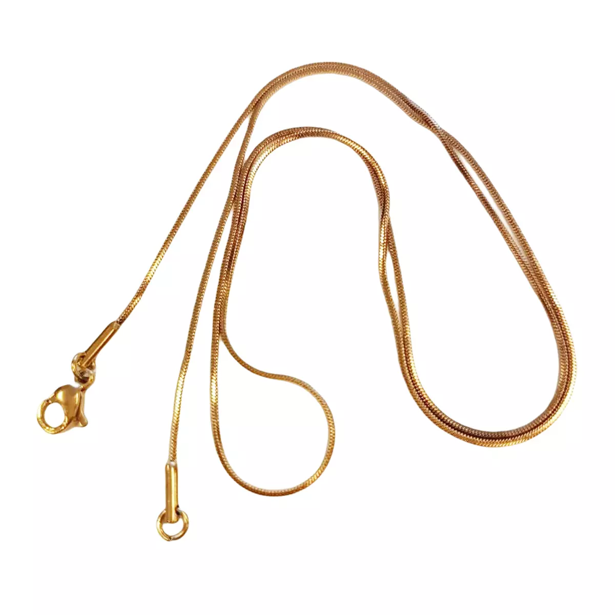 les trésors de lily Chaîne Acier 'Maille Serpent Carrée' doré 50 cm 1 mm [R8076]