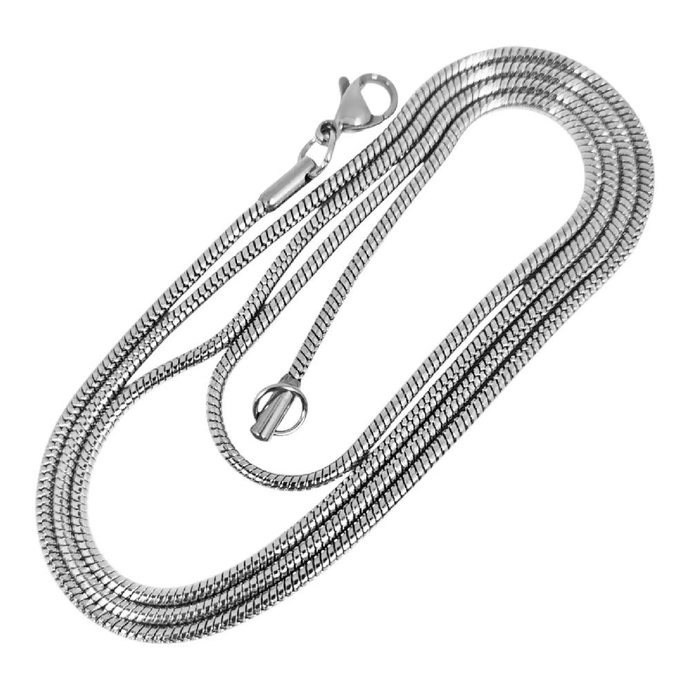 les trésors de lily Chaîne Acier 'Serpent' argenté 70 cm 2 mm [S1363]