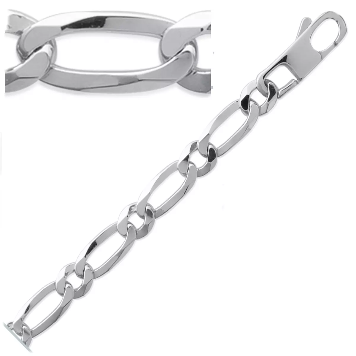 les trésors de lily Chaine Argent 'Figaro 1' 60 cm 7 mm [L5679]