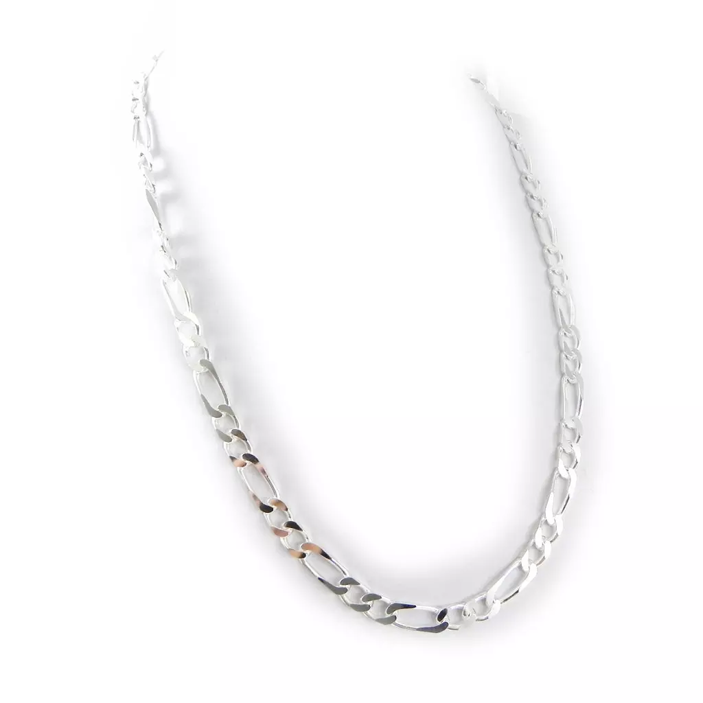 les trésors de lily Chaine Argent 'Figaro 2' 60 cm 66 mm [C4448]