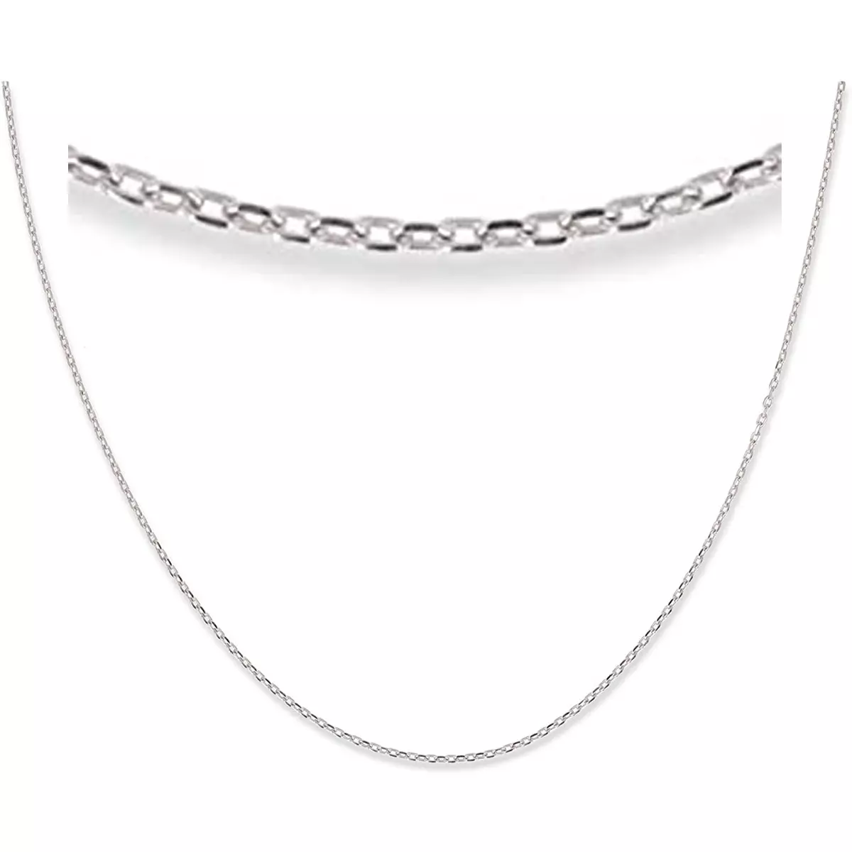 les trésors de lily Chaine Argent 'Forçat' argenté (rhodié) 42 cm 1 mm [R4751]