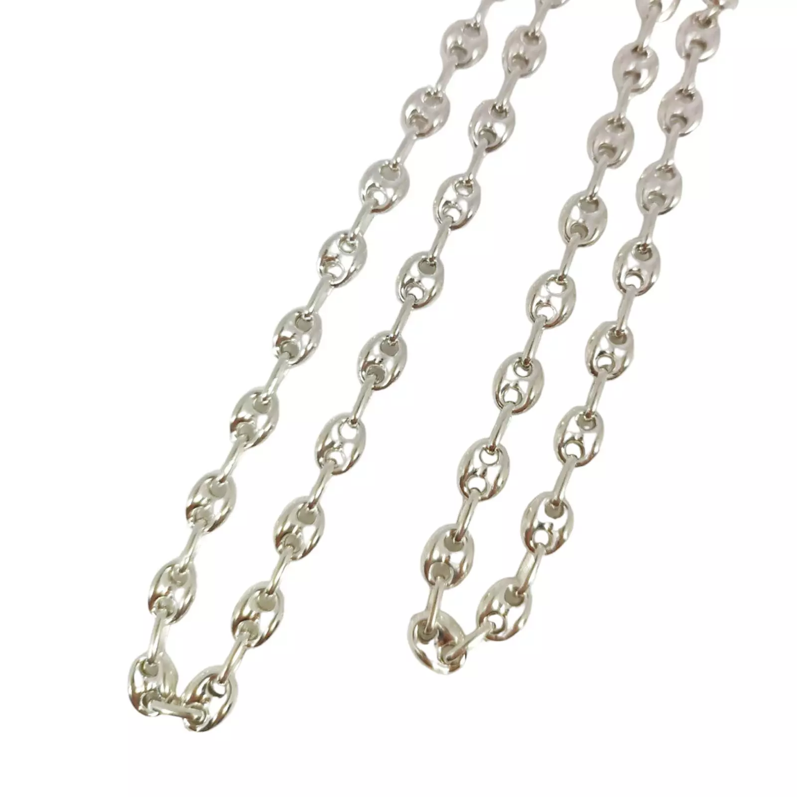 Les Trésors De Lily Chaine Argent 'Grain De Café' Argenté 50 Cm 7x5 Mm [S0194]