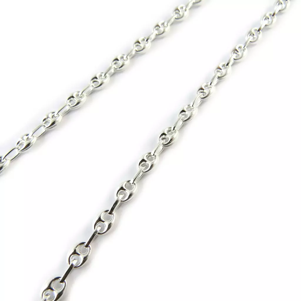 Les Trésors De Lily Chaine Argent 'Grain De Café' Argenté (rhodié) 50 Cm 5 Mm [N9258]