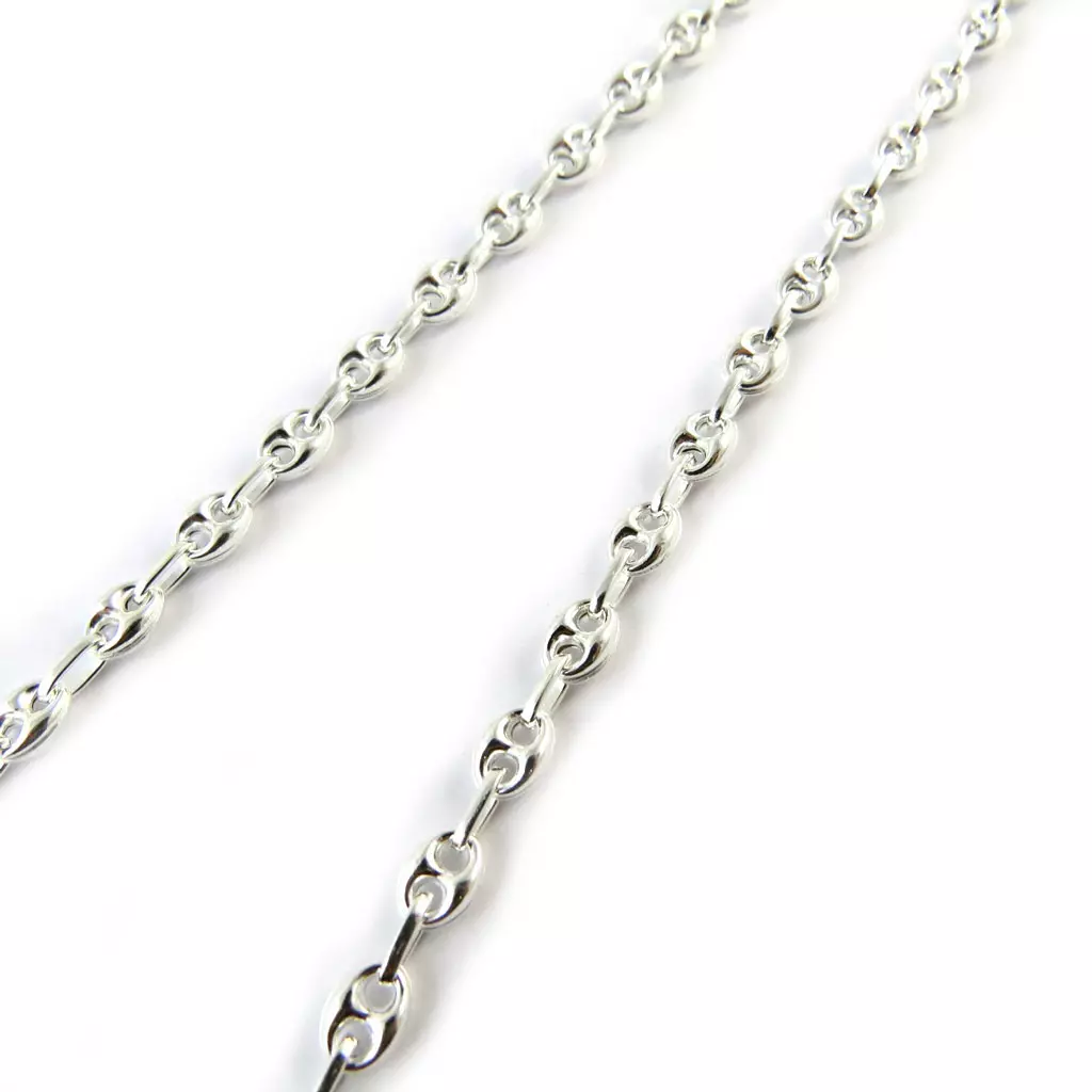 Les Trésors De Lily Chaine Argent 'Grain De Café' Argenté (rhodié) 50 Cm 5 Mm [N9258]