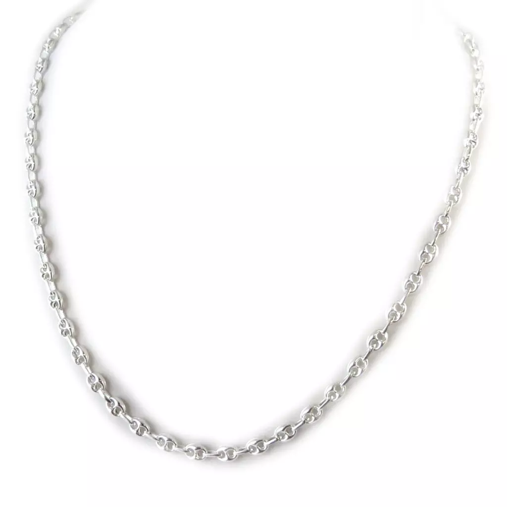 Les Trésors De Lily Chaine Argent 'Grain De Café' Argenté (rhodié) 50 Cm 5 Mm [N9258]