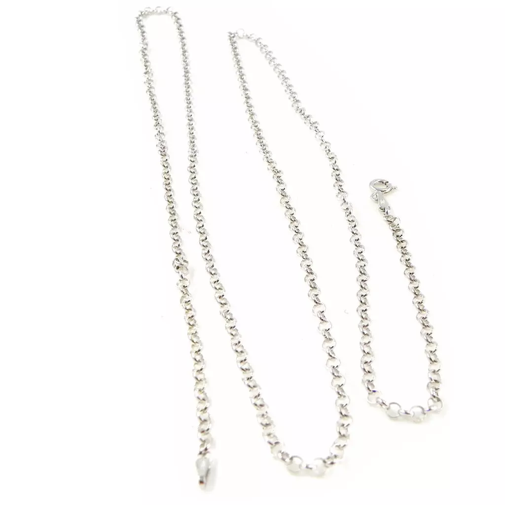 Les Trésors De Lily Chaine Argent 'Jaseron' Argenté (rhodié) 85 Cm 3 Mm [C9334]