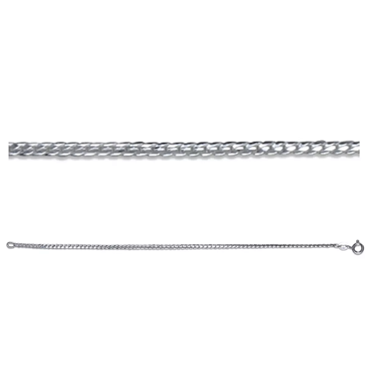 les trésors de lily Chaine Argent 'Maille Anglaise' argenté (rhodié) 40 cm 2 mm [R7201]