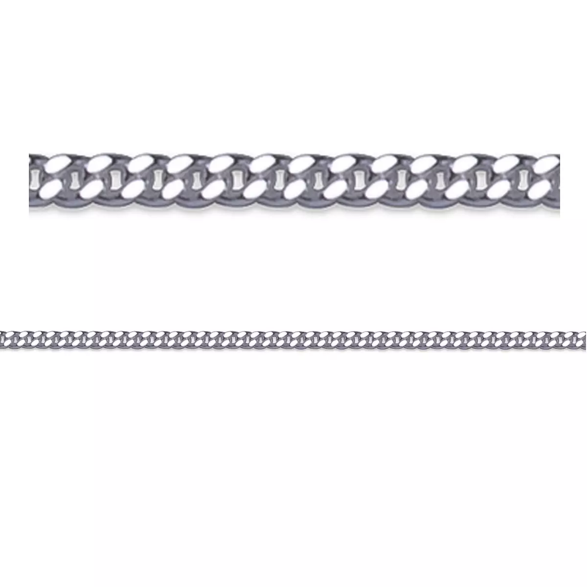 les trésors de lily Chaine Argent 'Maille Gourmette' argenté (rhodié) 45 cm 2 mm [R5573]