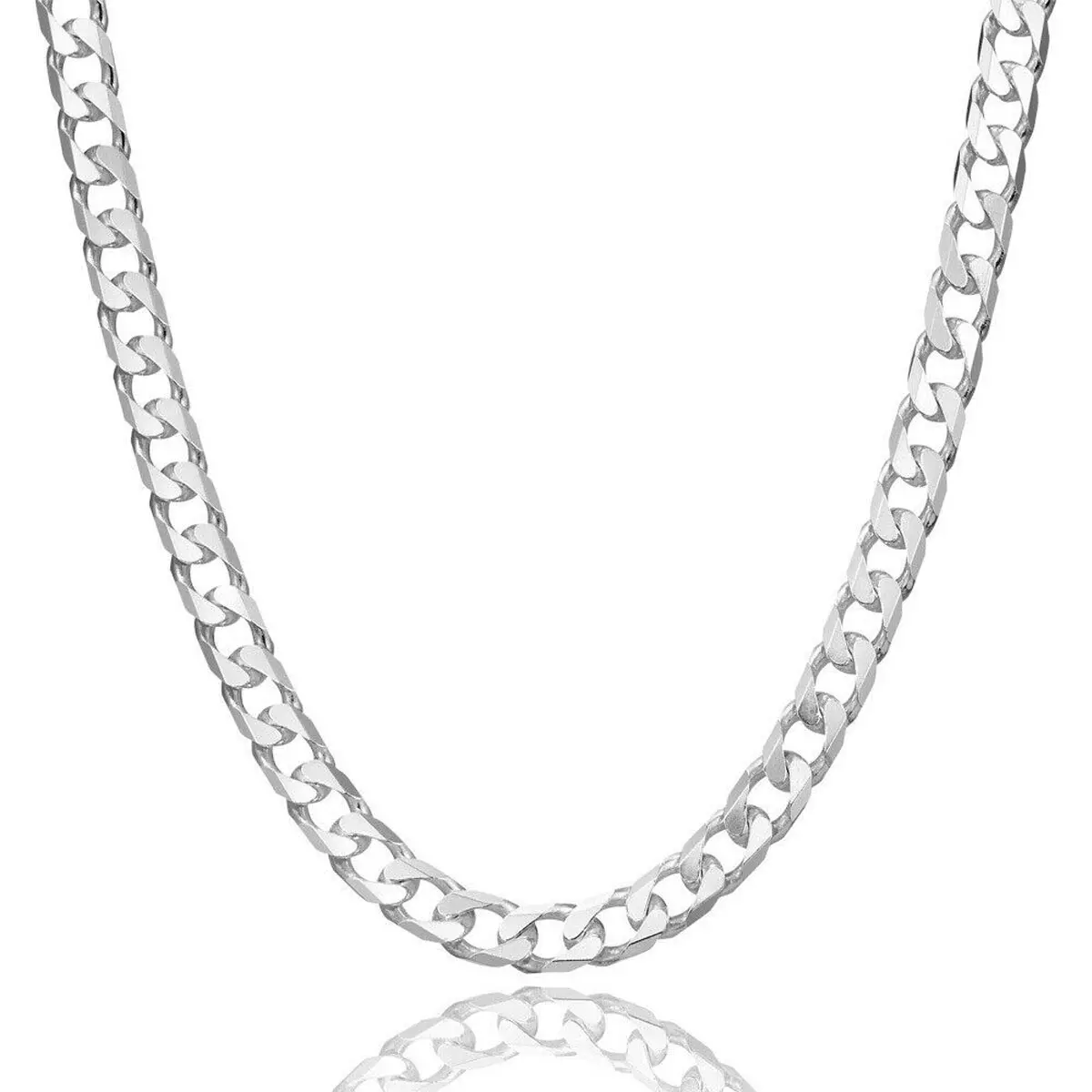 les trésors de lily Chaine Argent 'Maille Gourmette Cubaine' argenté 55 cm 6 mm [S0893]