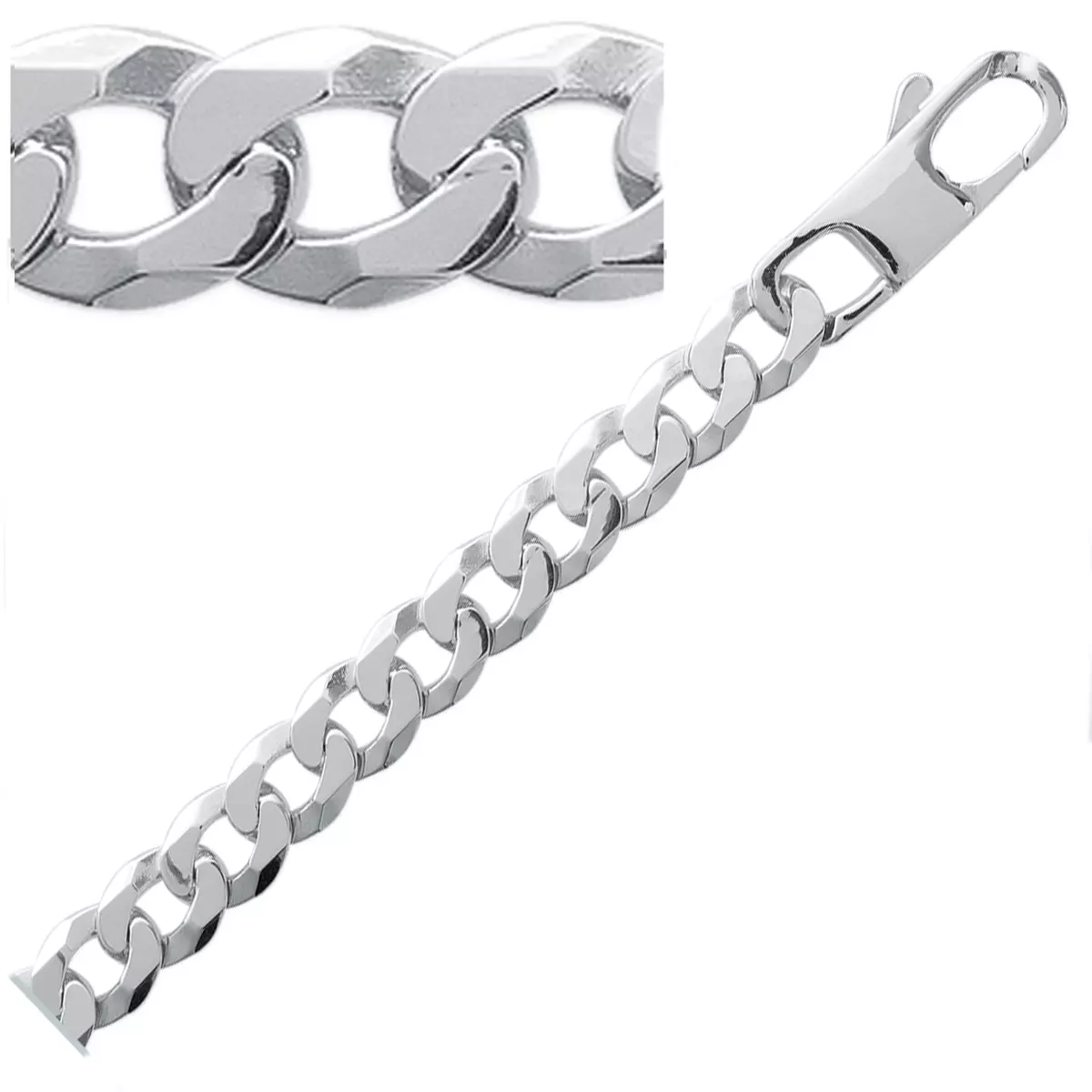 les trésors de lily Chaine Argent 'Maille Gourmette Fantaisie' 55 cm 8 mm [L5666]