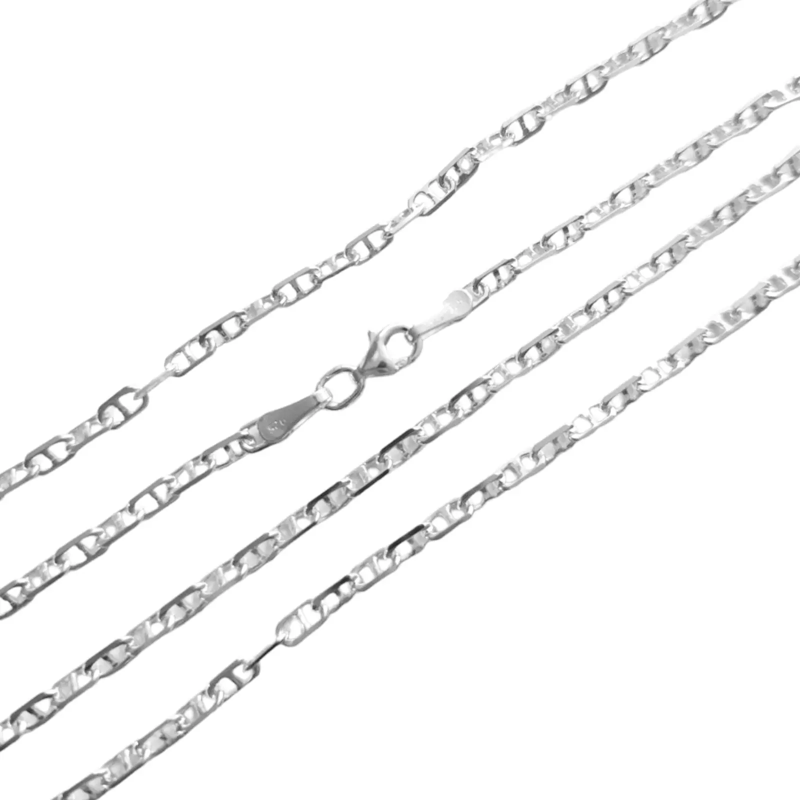 les trésors de lily Chaine Argent 'Maille Marine' argenté 55 cm 3 mm [S0894]