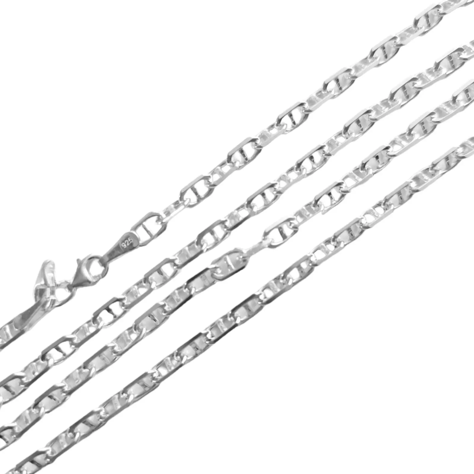 Les Trésors De Lily Chaine Argent 'Maille Marine' Argenté 55 Cm 4 Mm [S0895]