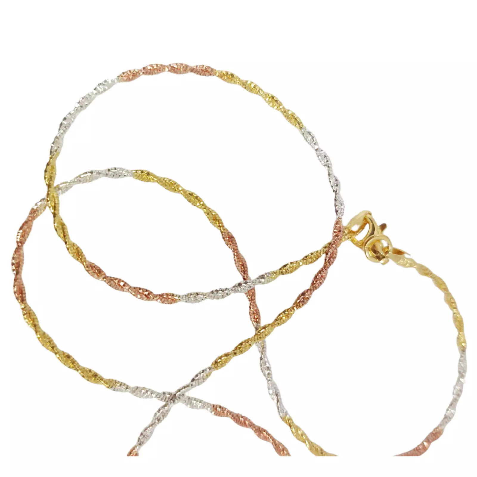 Les Trésors De Lily Chaine Argent 'Maille Torsadée Diamantée' Argenté 45 Cm 2 Mm [S0199]