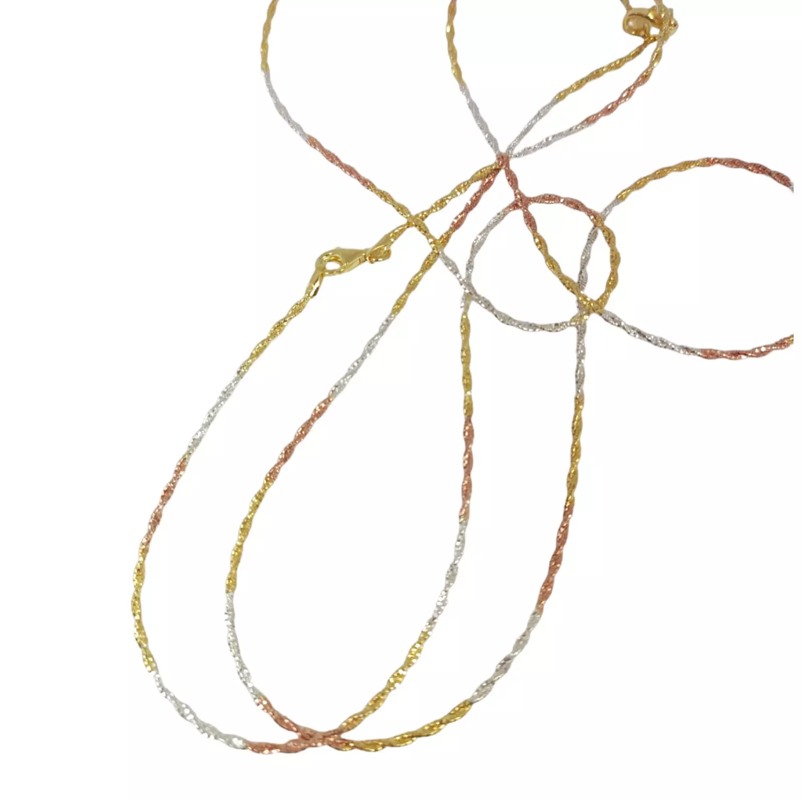 Les Trésors De Lily Chaine Argent 'Maille Torsadée Diamantée' Argenté 45 Cm 2 Mm [S0199]