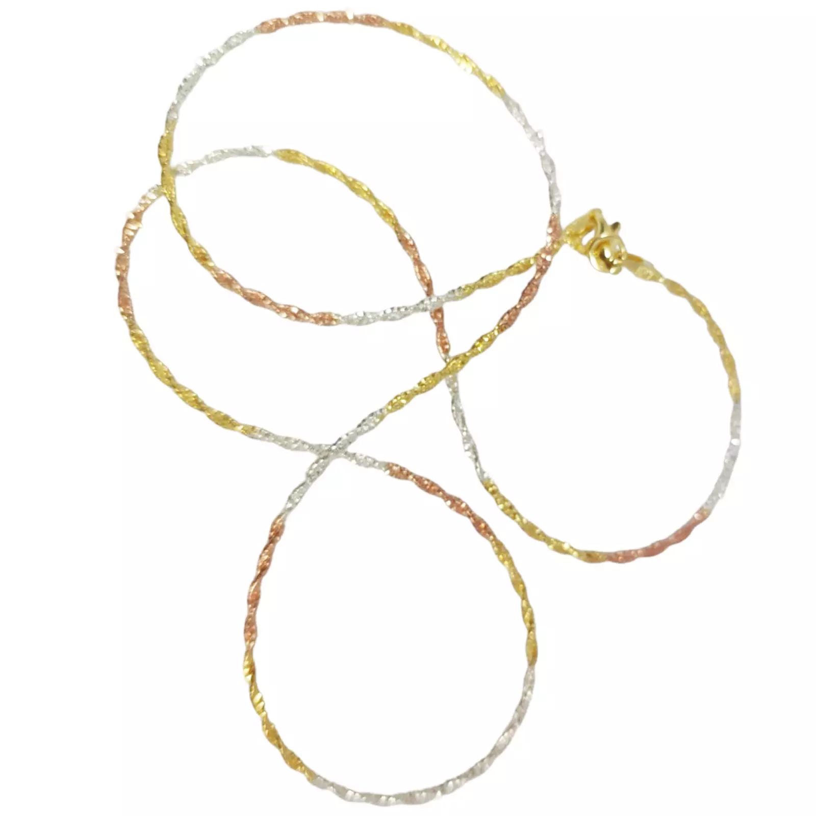 les trésors de lily Chaine Argent 'Maille Torsadée Diamantée' argenté 45 cm 2 mm [S0199]