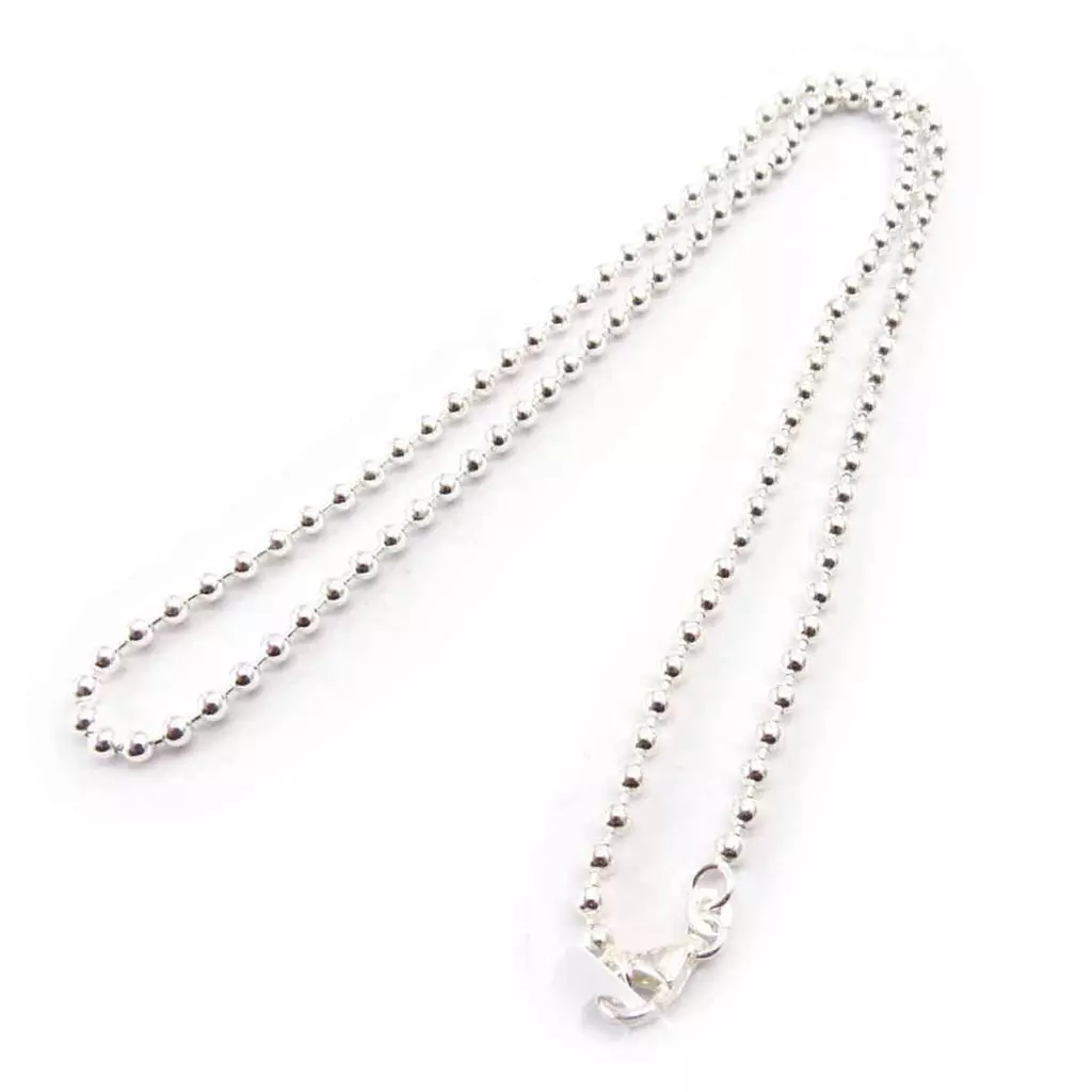 les trésors de lily Chaine Argent 'Micro Billes' 50 cm 3 mm [C7451]