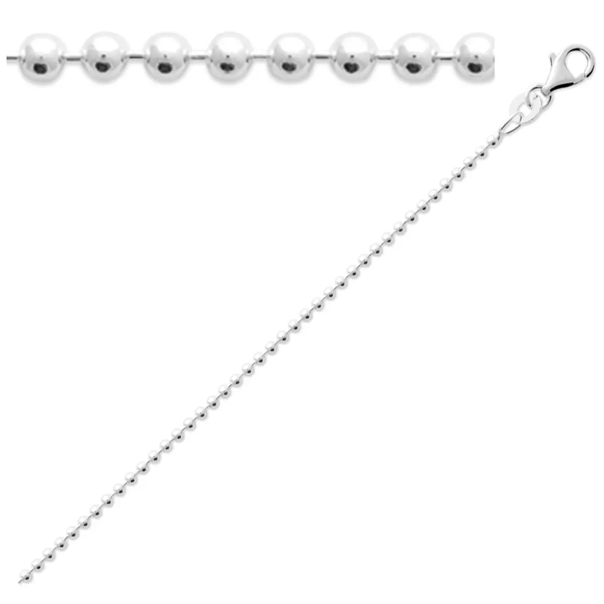 les trésors de lily Chaine Argent 'Micro Billes' argenté 40 cm 15 mm [C7455]