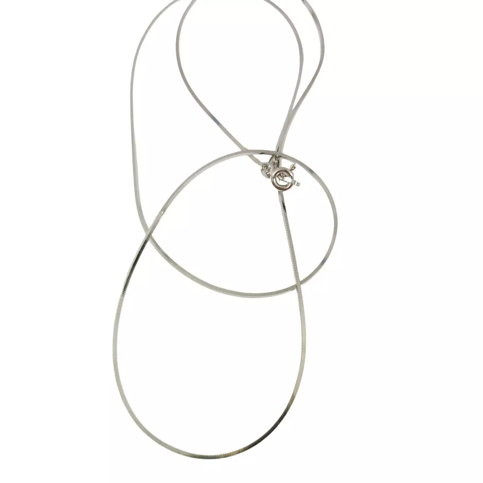 Les Trésors De Lily Chaine Argent 'Serpent Carrée Diamantée' Argenté 45 Cm 1 Mm [S0198]