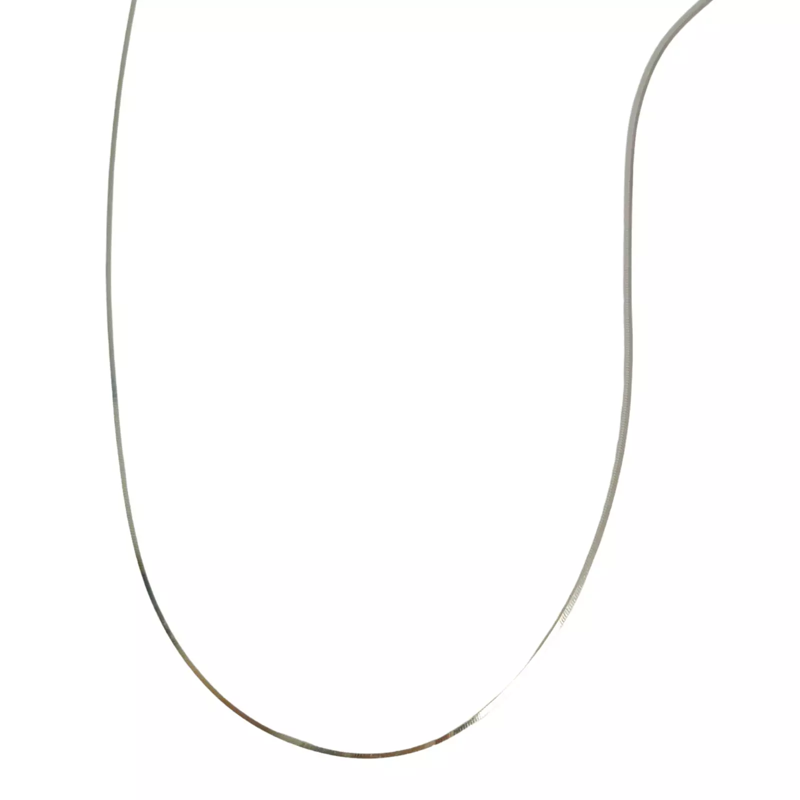Les Trésors De Lily Chaine Argent 'Serpent Carrée Diamantée' Argenté 45 Cm 1 Mm [S0198]