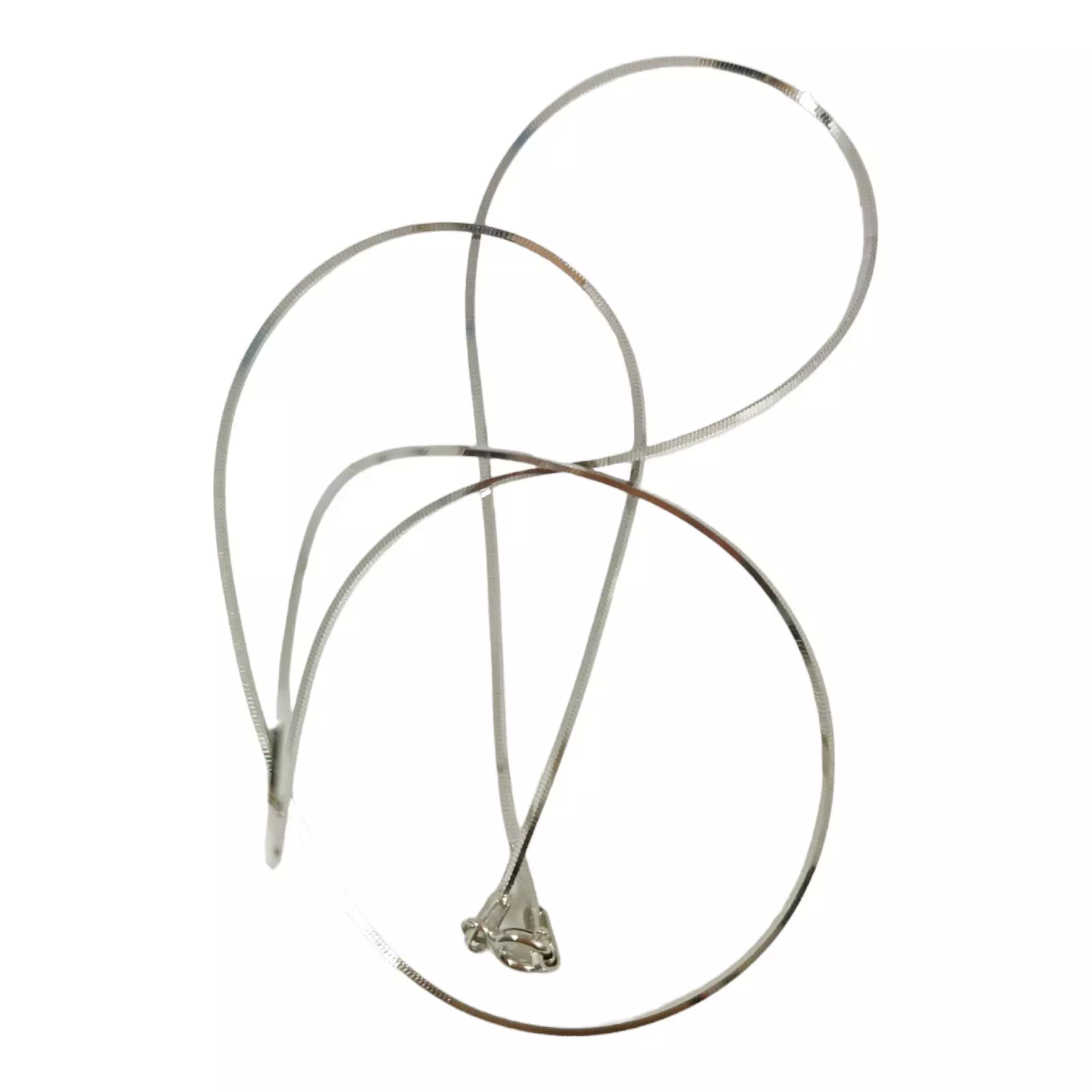 Les Trésors De Lily Chaine Argent 'Serpent Carrée Diamantée' Argenté 45 Cm 1 Mm [S0198]