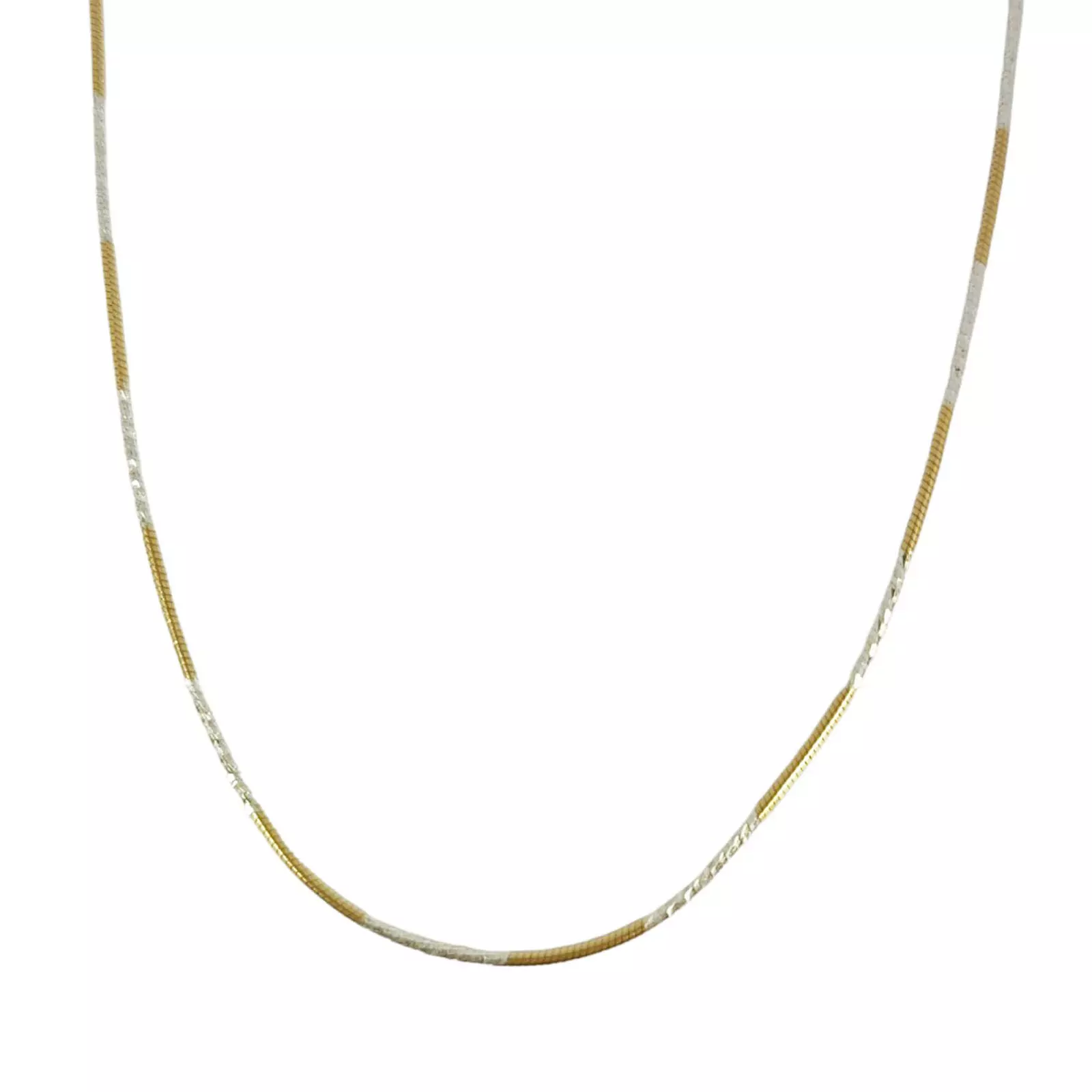 Les Trésors De Lily Chaine Argent 'Serpent' Doré Argenté 42 Cm 1 Mm [S0197]