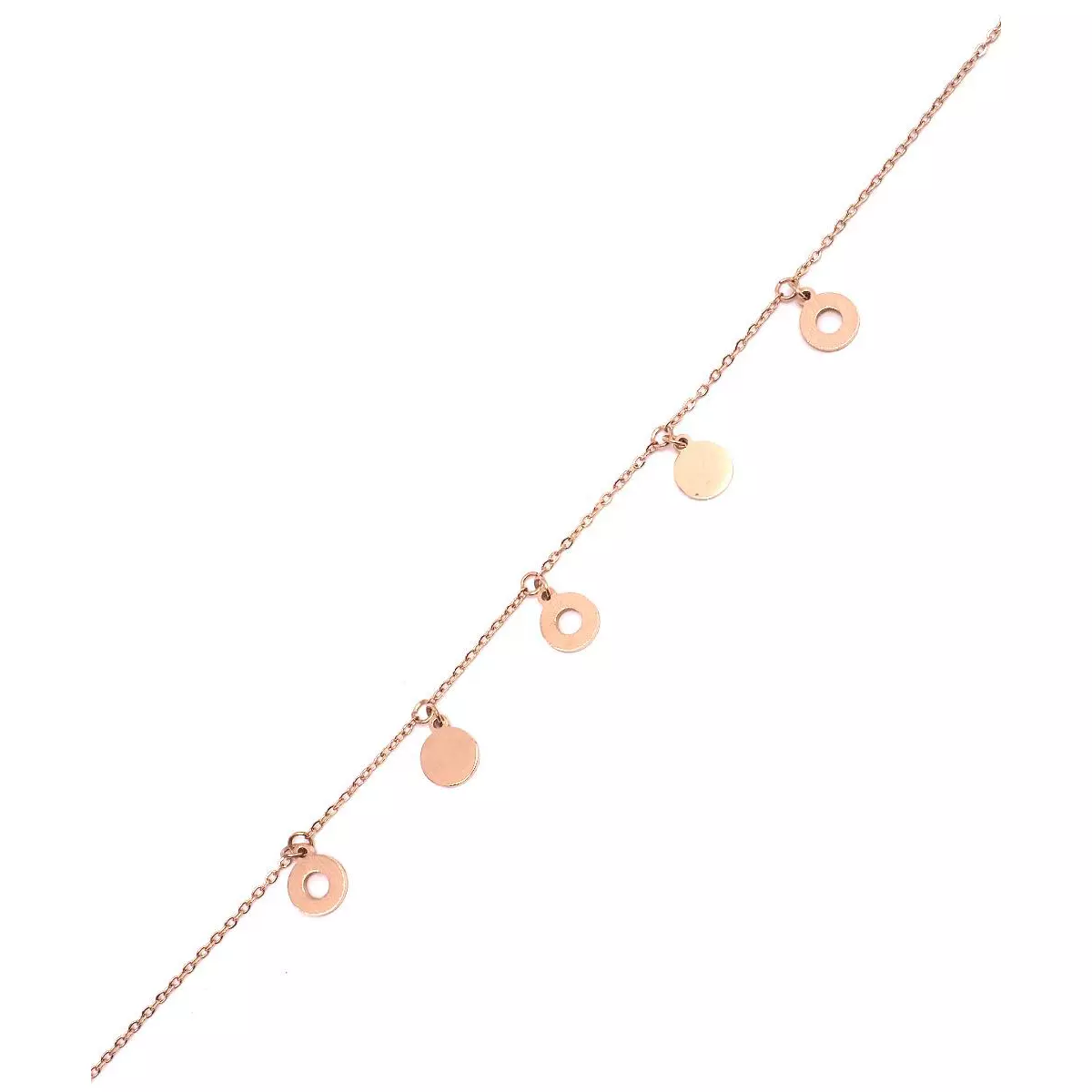 Les Trésors De Lily Chaine Cheville Acier 'Chorégraphie' Doré Rosé (gold Pink) Ronds 6 Mm [Q0917]