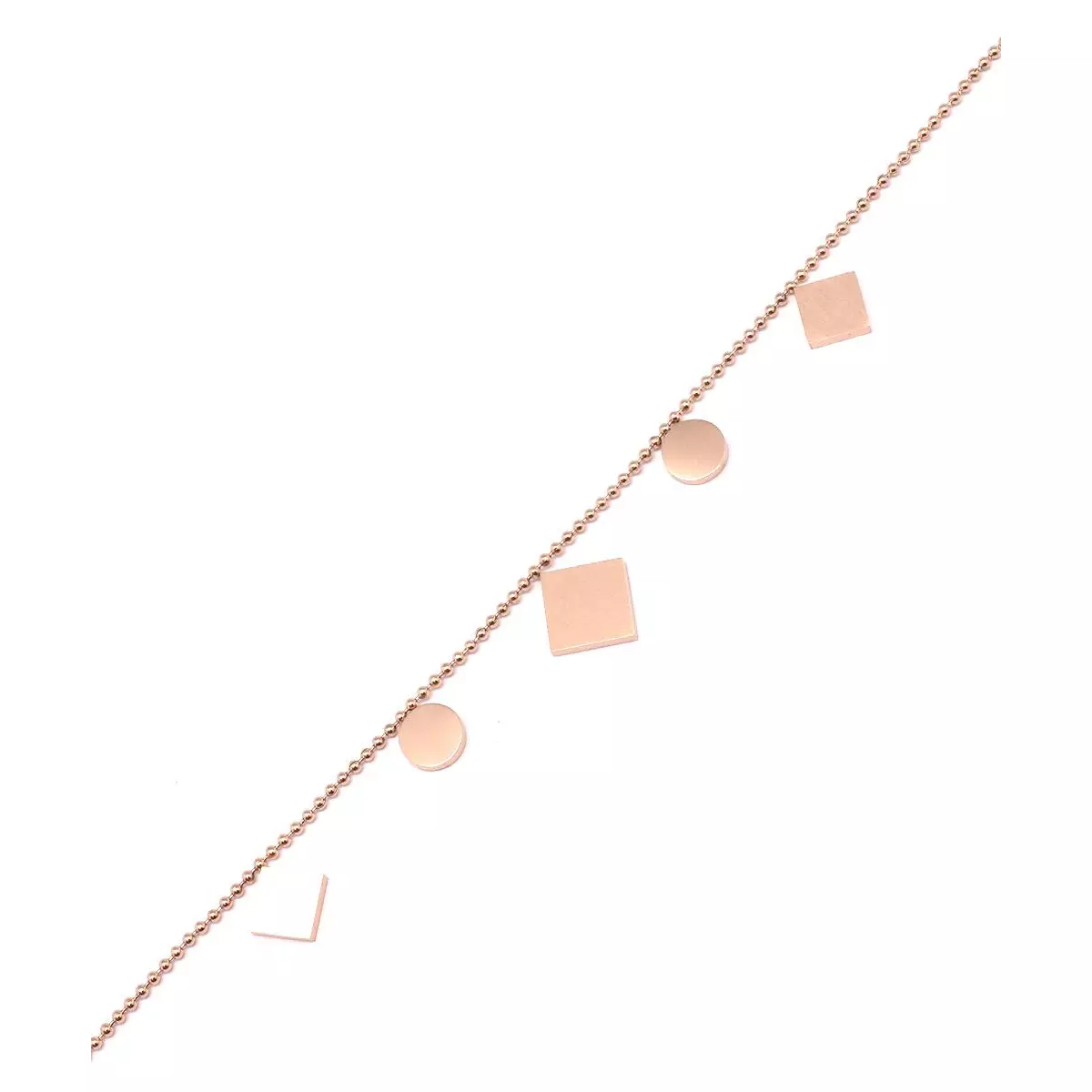 Les Trésors De Lily Chaine Cheville Acier 'Chorégraphie' Doré Rosé (gold Pink) Lozange 10x10 Mm [Q0911]