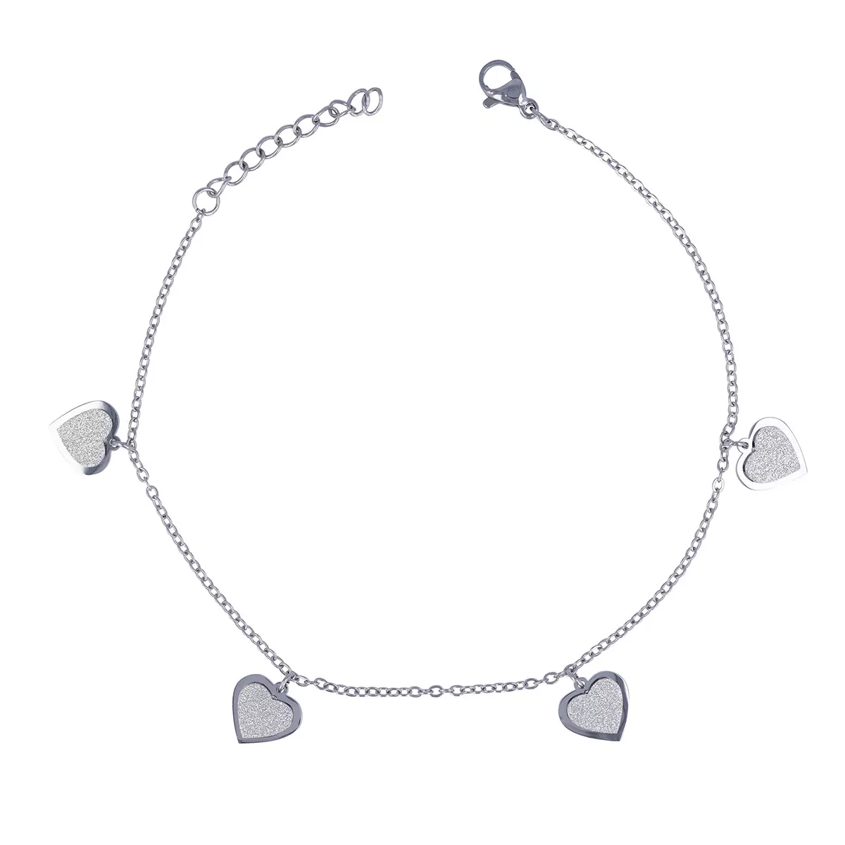 les trésors de lily Chaine cheville Acier 'Love' argenté 10 mm [R7428]