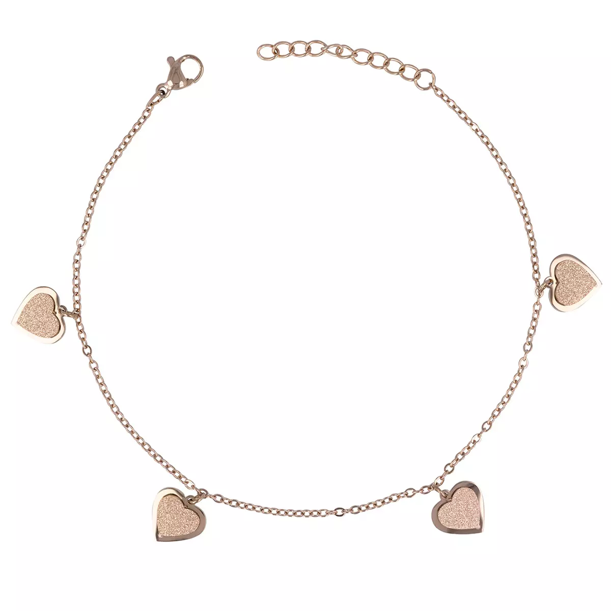 les trésors de lily Chaine cheville Acier 'Love' rosé (gold pink) 10 mm [R7427]