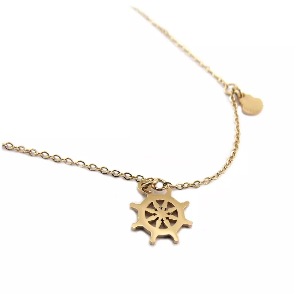 Les Trésors De Lily Chaine Cheville Acier 'Monde Marin' Doré Rosé (gold Pink) 255 Cm Ancre 15x13 Mm [P7817]