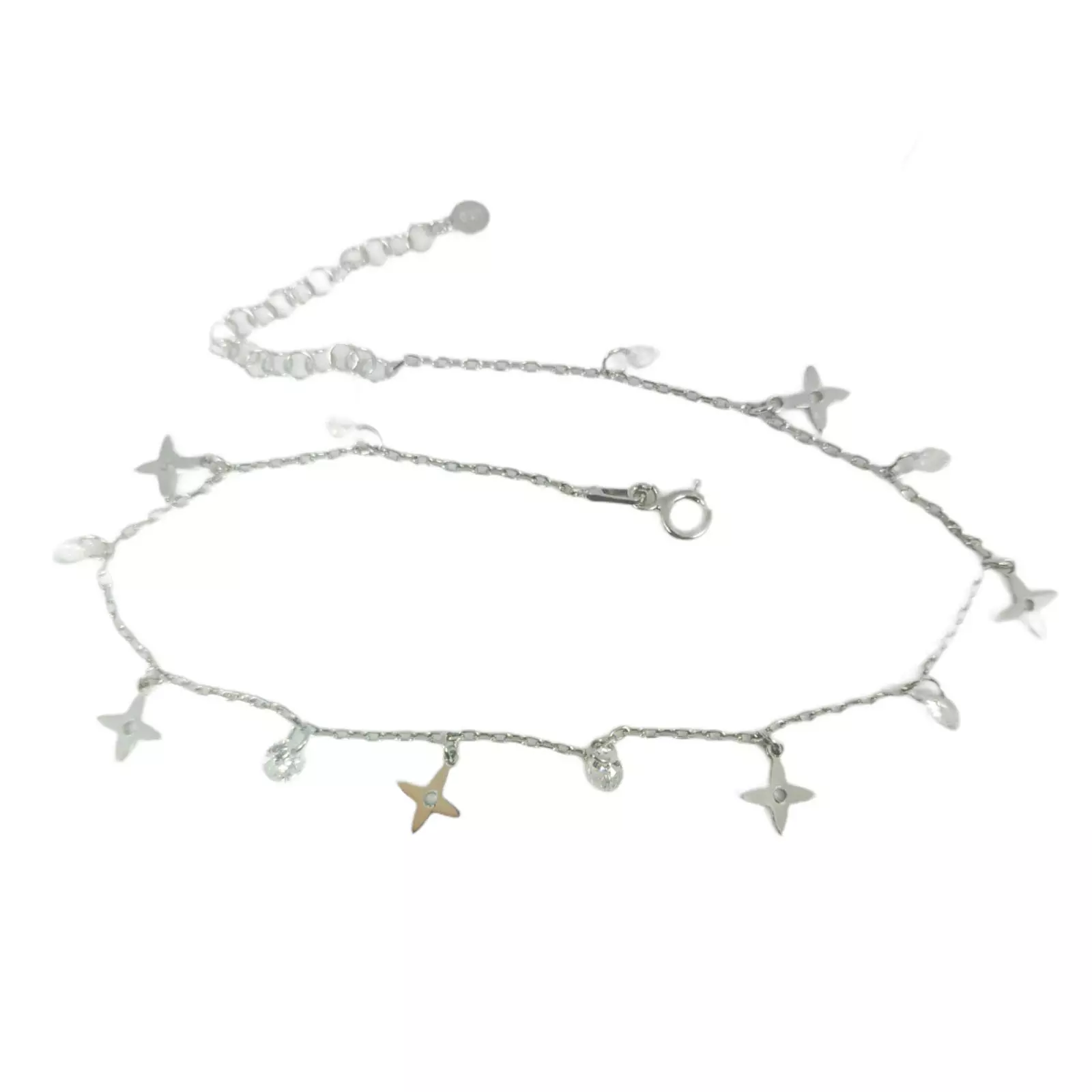 les trésors de lily Chaîne Cheville Argent 'Arégonde' blanc argenté (rhodié) 6 mm [S0958]