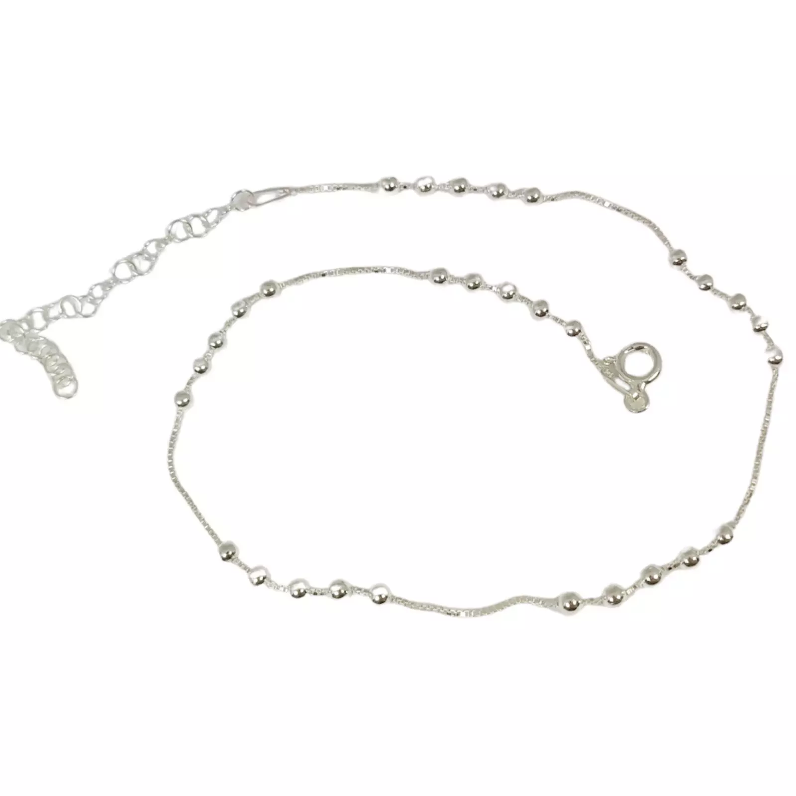 Les Trésors De Lily Chaine Cheville Argent 'Billes' Argenté 2 Mm [S0205]